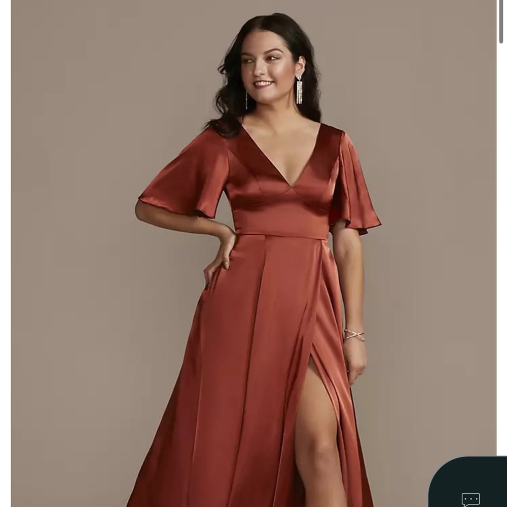 David's Bridal Cinnamon Bridesmaid Dress